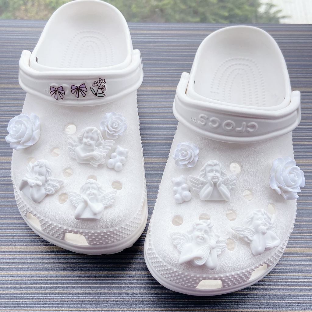 crocs sticker Bộ 12 Móc Khóa Giày Quyến Rũ DIYshoes sticker Accessories Stickers Sandals Shoe Decoration