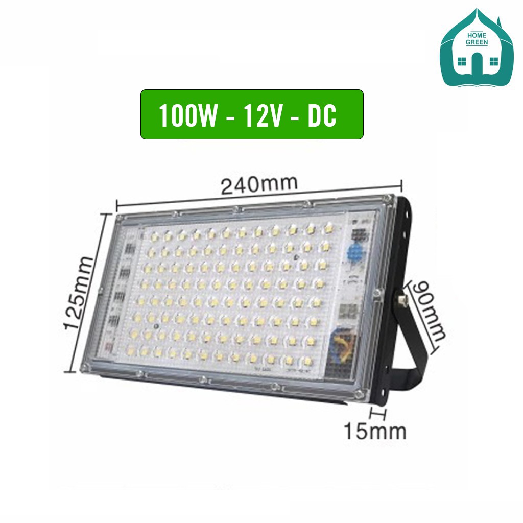 Đèn led pha 50W, 100W 12V loại tốt có keo tản nhiệt