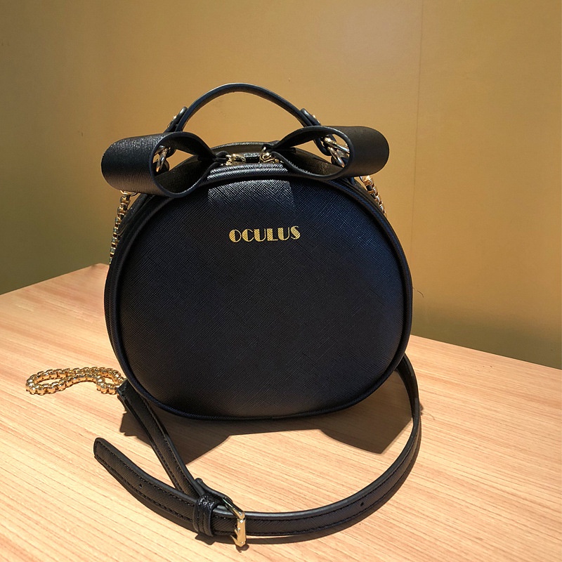 Túi đeo chéo nữ IELGY hình tròn mini với dây đeo vai có thể điều chỉnh phong cách Hàn Quốc