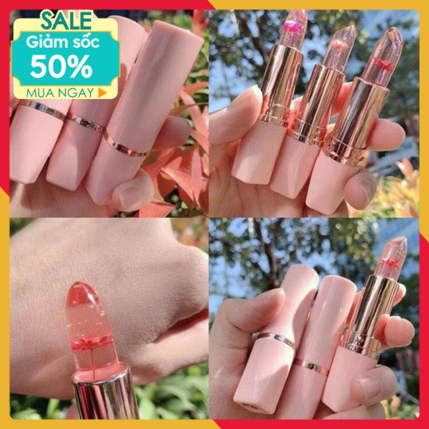 ❤SALE TO 50%❤ Son thạch trong suốt ⚡️𝐅𝐑𝐄𝐄 𝐒𝐇𝐈𝐏⚡️ dưỡng ẩm, màu hồng cánh sen