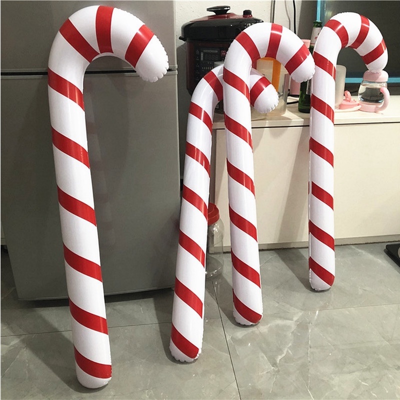 1 Bong Bóng Bơm Hơi Dài 90CM Hình Kẹo Mút Dùng Trang Trí Cây Thông Giáng Sinh