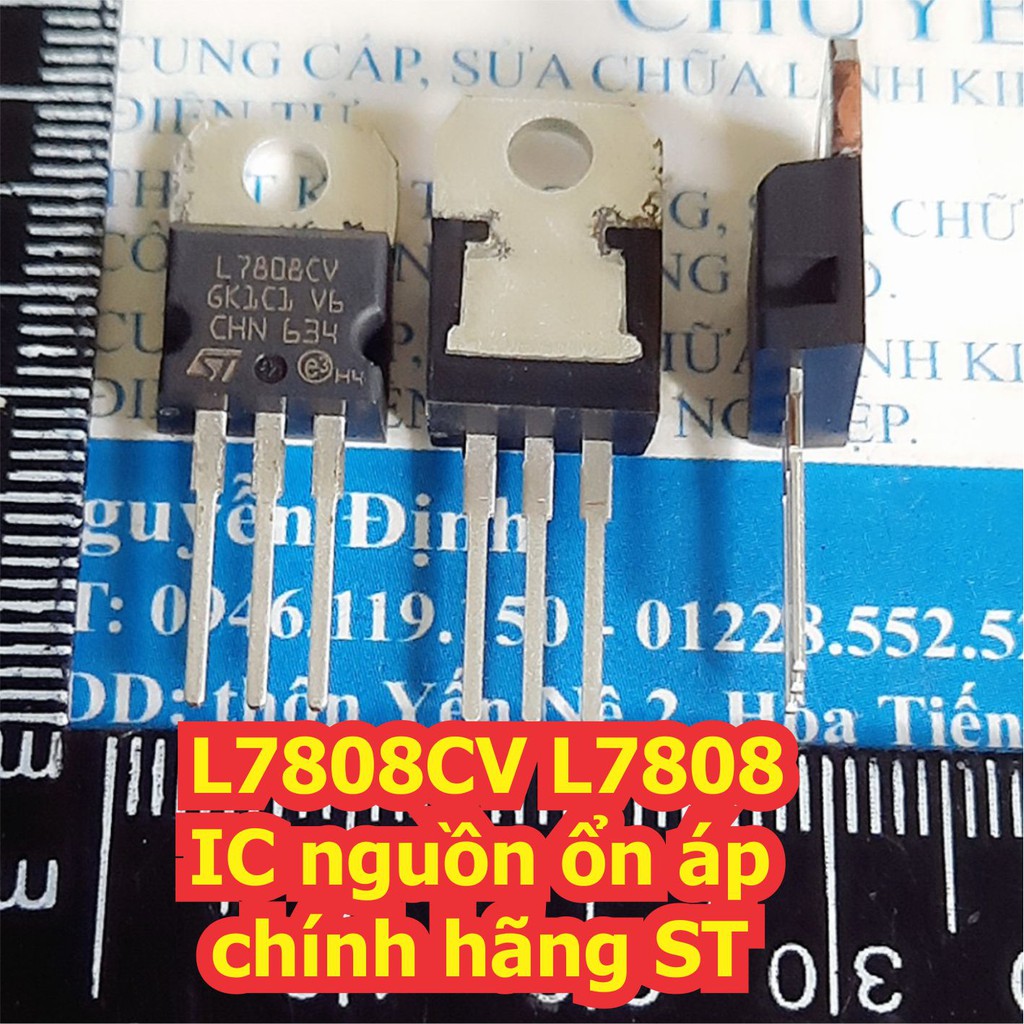 5 con L7808CV L7808 7808 IC nguồn ổn áp chính hãng ST kde7479