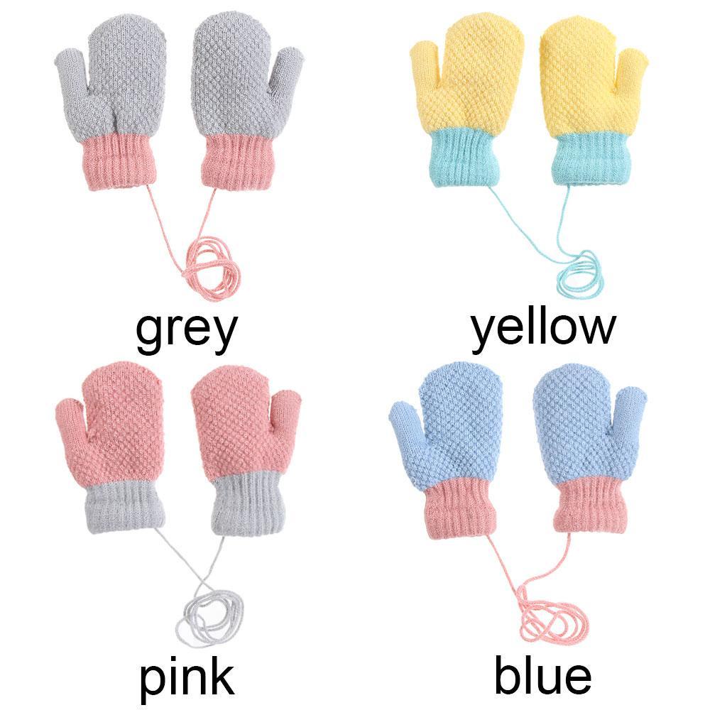 Găng Tay Đan Len Dày Dặn Giữ Ấm Mùa Đông Dễ Thương Cho Bé