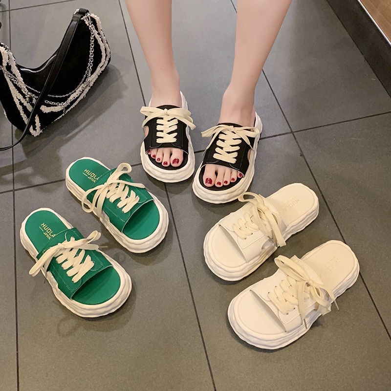 Dép Quai Ngang Đế Dày Thiết Kế Mới Thời Trang Dành Cho Mùa Xuân Hè