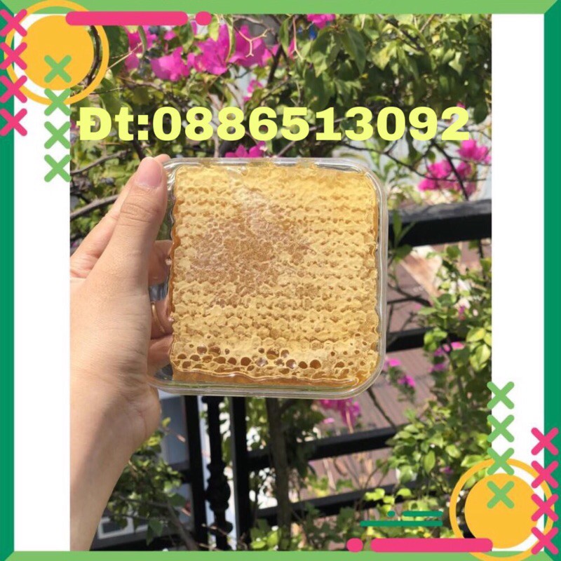 Mật ong nguyên sáp 350gr bánh tổ tươi giá gốc từ trại ong