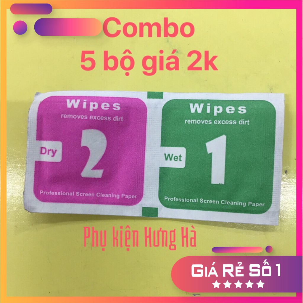 Combo 5 bộ 1.2  giấy lau màn hình điện thoại, ipad, kính, Máy tính bảng, ống kinh....v.v.v