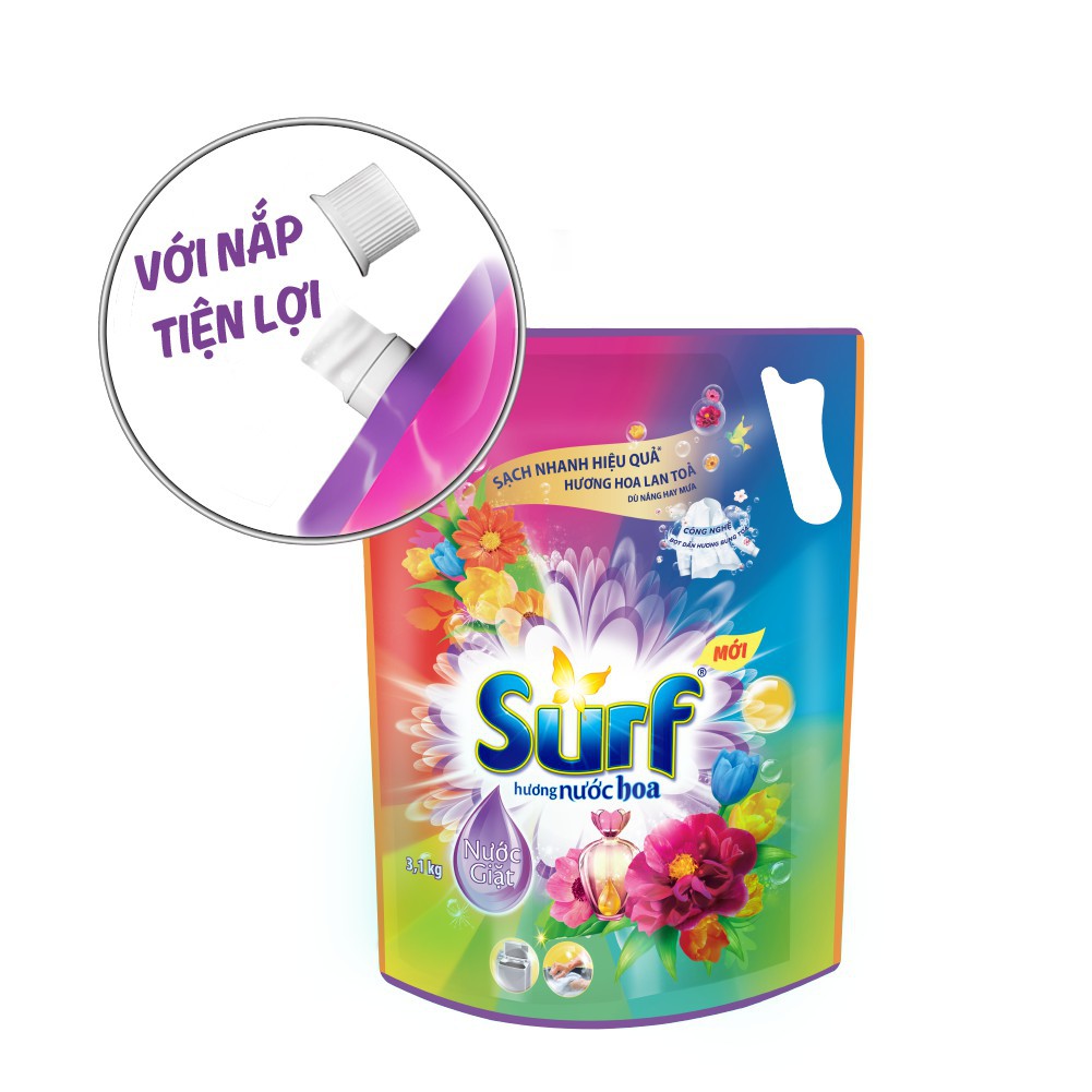 [ GIÁ HỦY DIỆT ] Nước giặt Surf Sương mai dịu mát túi 3.8kg/3.1kg [ VPP GIÁ XƯỞNG ]