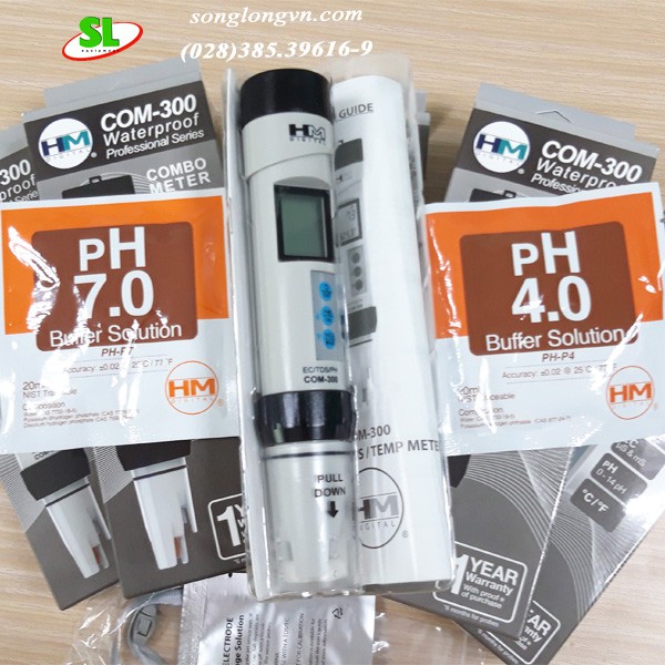 Bút đo pH, TDS, EC và nhiệt độ trong nước COM-300 HM Digital-USA
