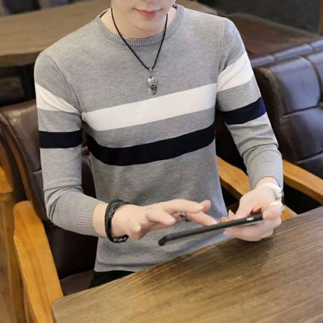 Áo len kẻ nam Quảng Châu