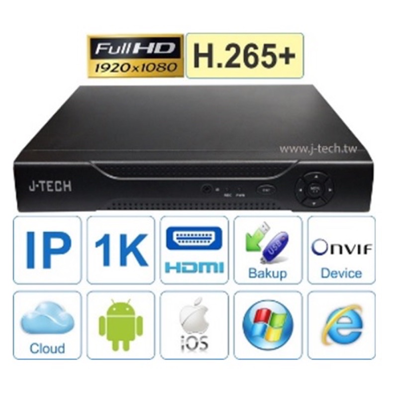 Đầu ghi hình camera IP NVR 16 kênh J-TECH HD6216, 12 kênh HD1012, Nichietsu NVR-08XT H265 8 kênh