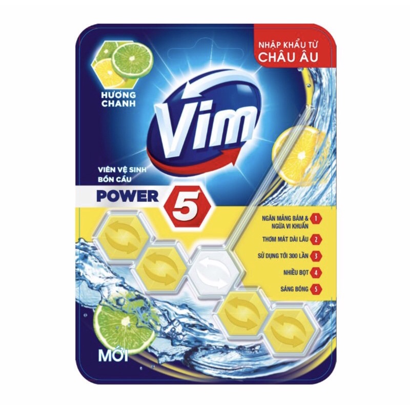 Viên Treo Bồn Cầu Diệt Khuẩn Vim Power 5 Hương Chanh 55G