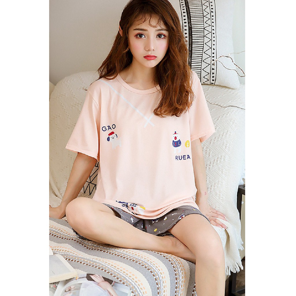 Mẫu Mới Bộ đồ ngủ nữ mùa hè tay ngắn mỏng hoạt hình dễ thương quần short - Bộ Đồ Mặc Nhà BĐN03 Đẹp Cho Nữ | BigBuy360 - bigbuy360.vn