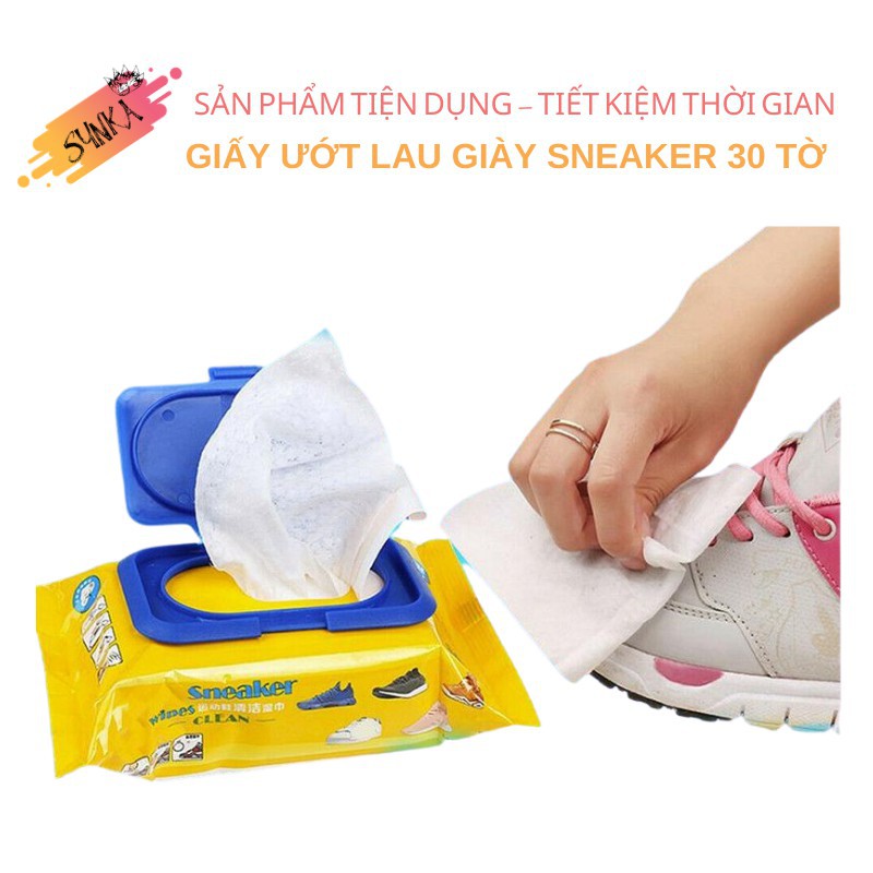 Khăn Giấy Lau Giày Shoes Sneaker Thần Thánh, Tiện Lợi, Siêu Sạch Bịch 30 Tờ