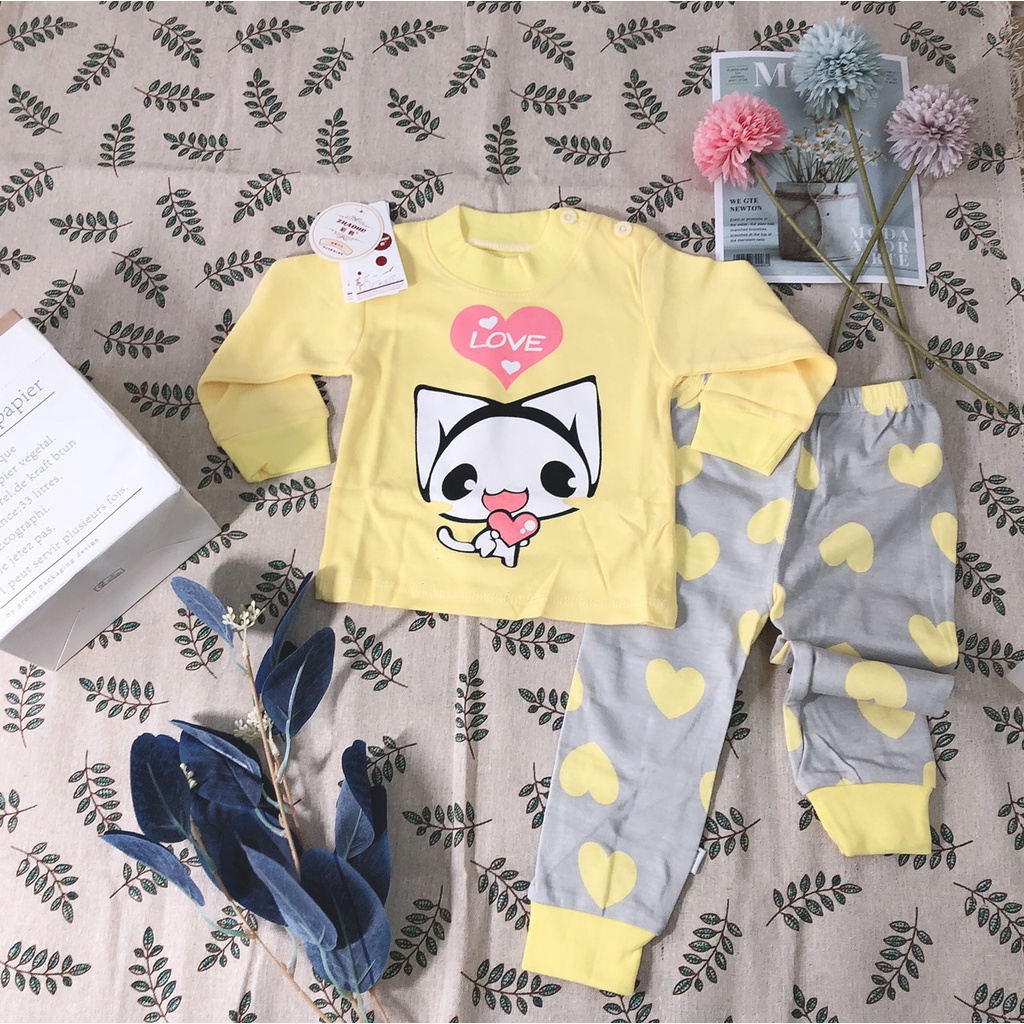Bộ Quần Áo Dài Tay Cho Bé,  Cotton Mềm Mại - Hàng Quảng Châu Cao Cấp