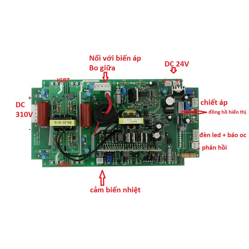 Bo mạch công suất máy hàn que IGBT loại 3 bo , không kèm IGBT