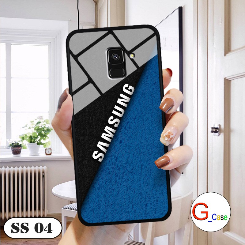 Ốp lưng Samsung A5 (2018)/A6 (2018)-lưng kính in logo hãng điện thoại