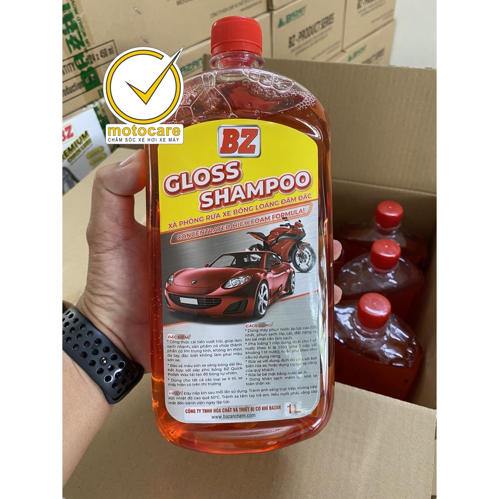 [TẶNG GĂNG TAY] Xà bông BZ rửa xe Gloss Shampoo thế hệ mới siêu bọt rửa cực sạch