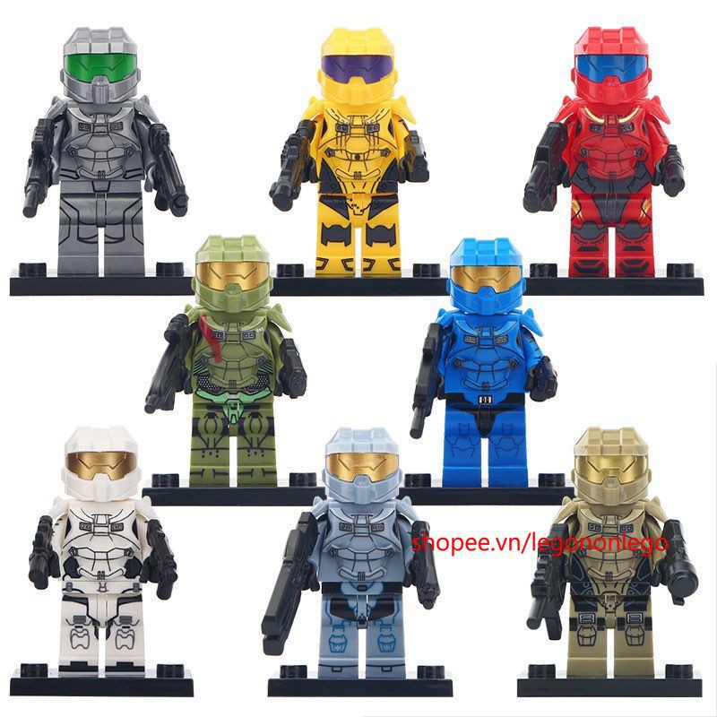 Minifigure lính chiến binh halo spartan assault với phụ kiện siêu ngầu MG0131-0138