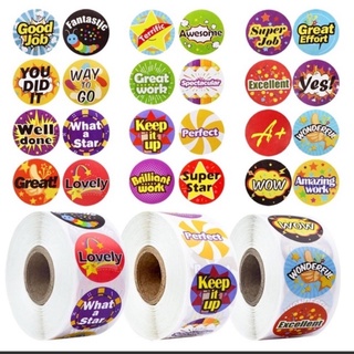Cuộn 500 nhãn dán sticker tiếng anh chọn mẫu