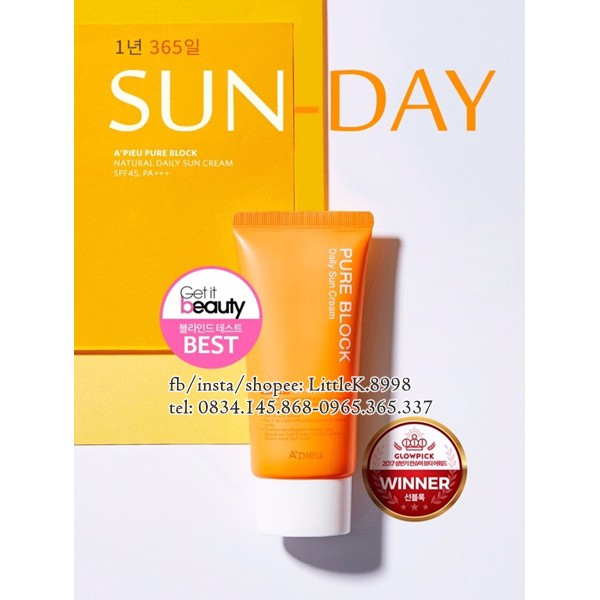 Kem Chống Nắng A'pieu Pure Block Natural Sun Cream 50ml