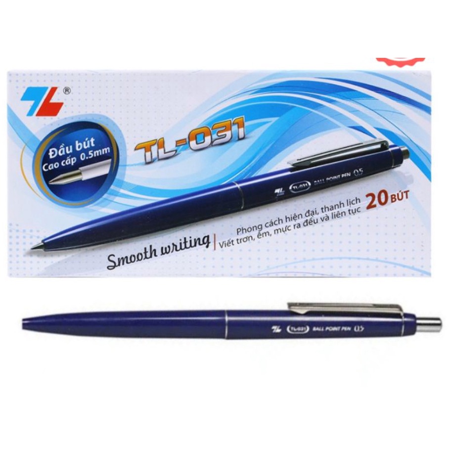 ( 1 Hộp 20 Cây ) Bút Bi TL031 Ngòi 0.5mm Thiên Long Camshop