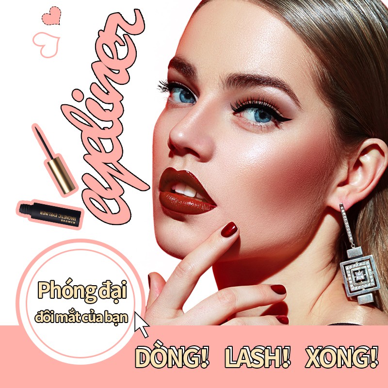 Bút kẻ mắt KIMUSE từ tính kết dính dạng lỏng đa năng không cần keo 3.5g