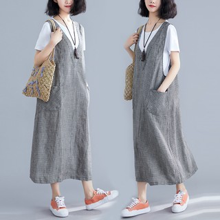 [ORDER] Váy yếm nữ bigsize dáng dài kẻ caro (fit 90kg)