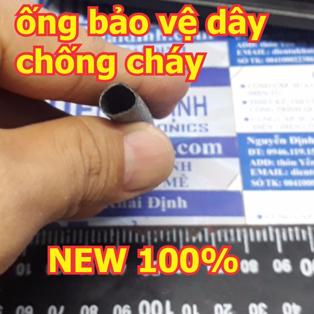 ống gen thủy tinh, ống gen chống cháy chụi nhiệt độ cao màu đen phi 3mm/5mm/7mm/10mm/14mm kde5206