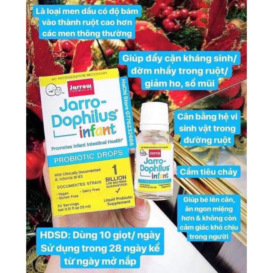 Men đẩy đờm và cặn kháng sinh Jarro Dophilus 15ml