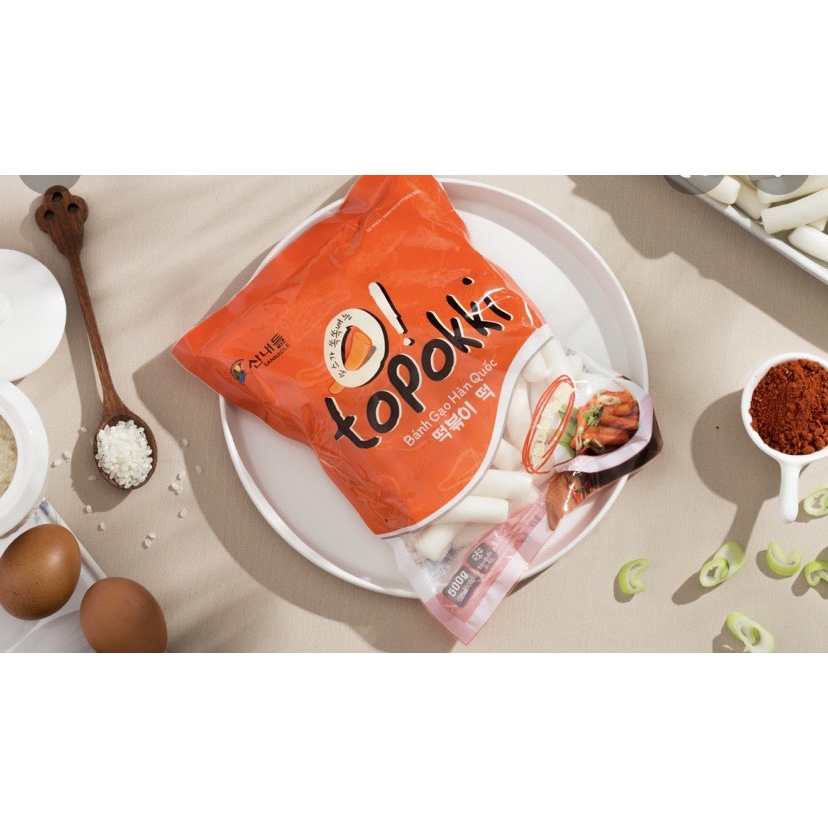 Bánh gạo Tokbokki truyền thống Hàn Quốc gói 500g