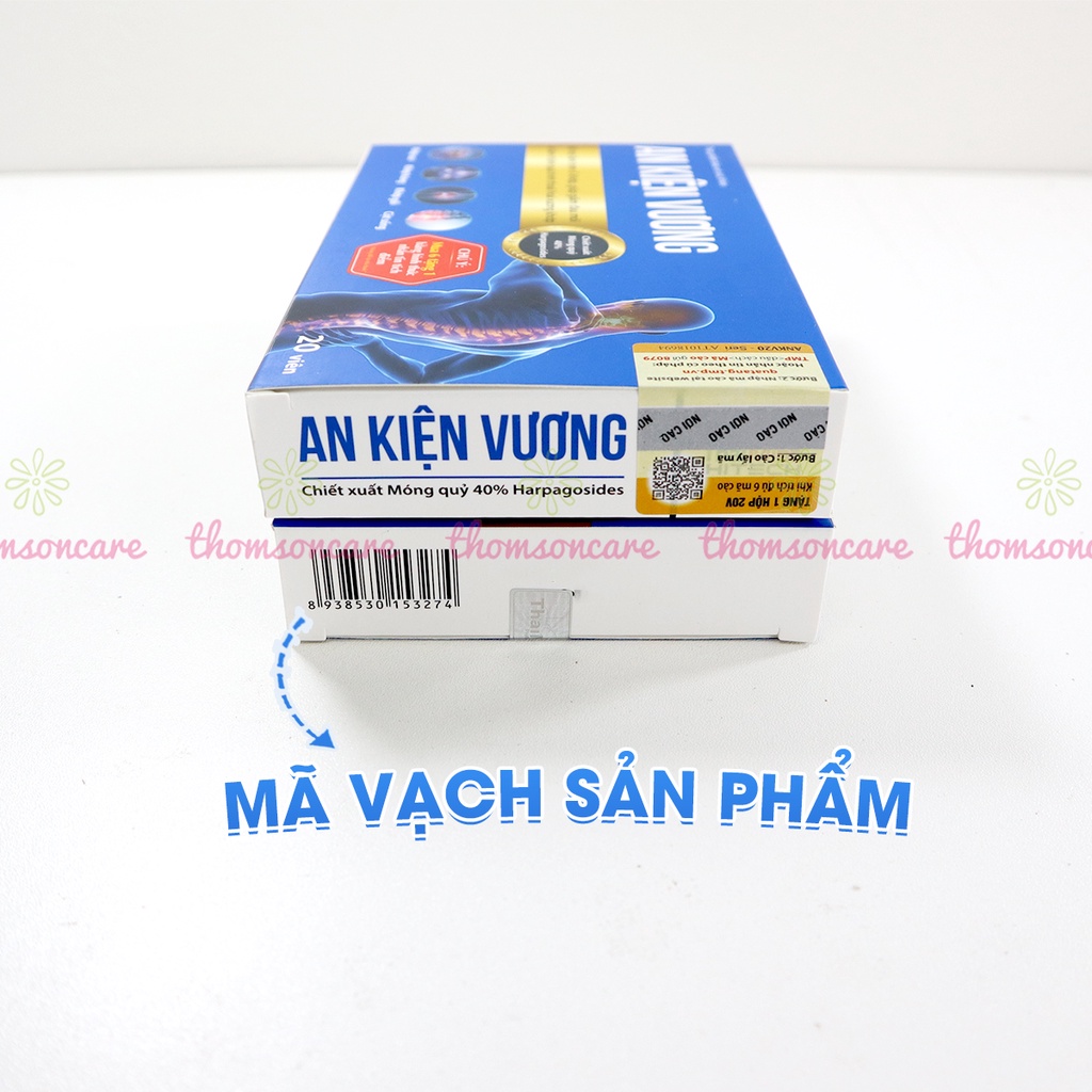Bổ sung dưỡng chất cho khớp - Bổ khớp An Kiện Vương từ glucosamin và thảo dược giúp trơn ổ khớp, phục hồi khớp - Hộp 20