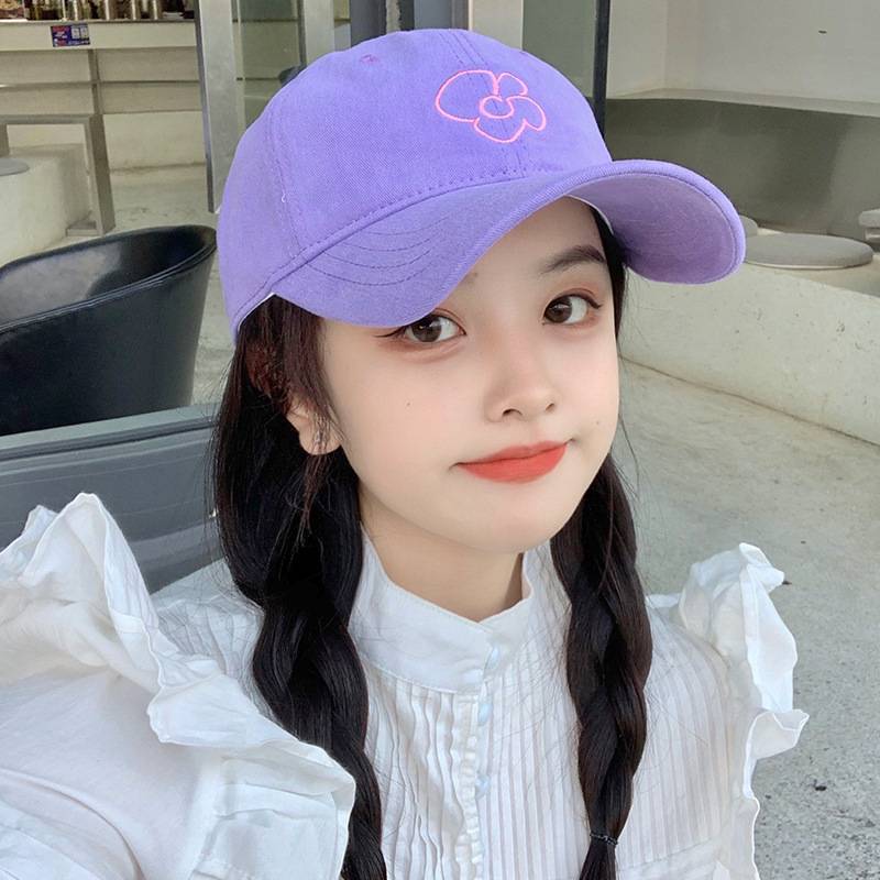 【Giá sỉ】Hàn Quốc Wild Ins Vintage Hoa thêu Mũ bóng chày Cặp đôi giản dị Mũ che nắng