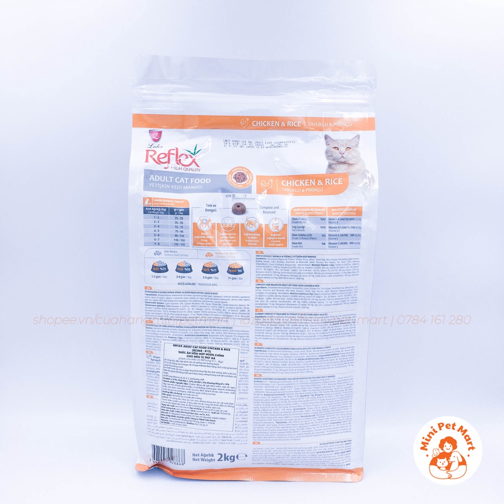 Thức ăn cho mèo trưởng thành REFLEX HIGH QUALITY 2kg - Vị thịt gà