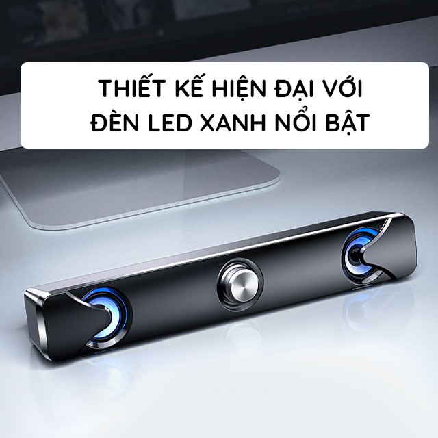 Loa Thanh Soundbar Gaming Siêu Trầm SADA V-110 Có Đèn LED Xanh Dùng Cho Tivi - Máy Vi Tính PC - Laptop Loa Công Suất Lớn