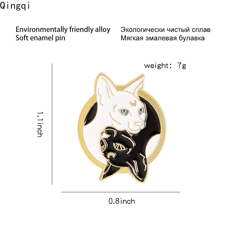 Trâm cài áo Miss Zoe hình mèo trắng đen thời trang