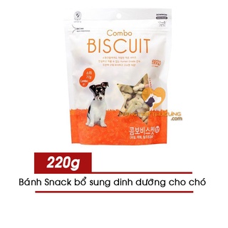 Bánh snack - bánh thưởng bích quy hỗn hợp cho chó bowwow 220g - combo biscuit hàn quốc