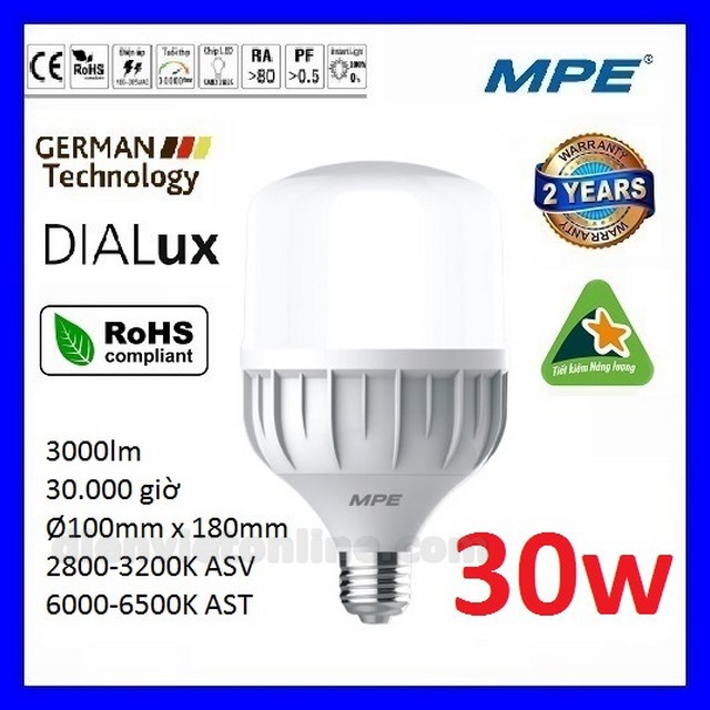 Bóng led bulb 30W cao cấp MPE LBD2-30 ( tiêu chuẩn Châu Âu ) - Điện Việt