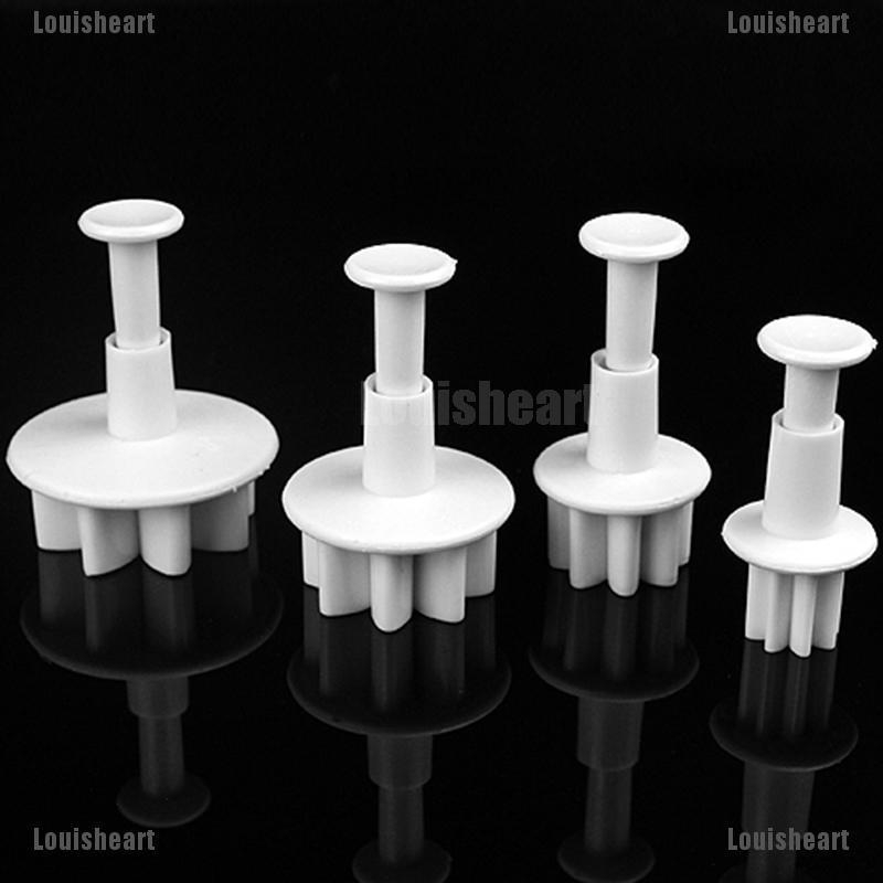 Set 4 khuôn làm kẹo mềm trang trí bánh tạo hình bông cúc tiện lợi