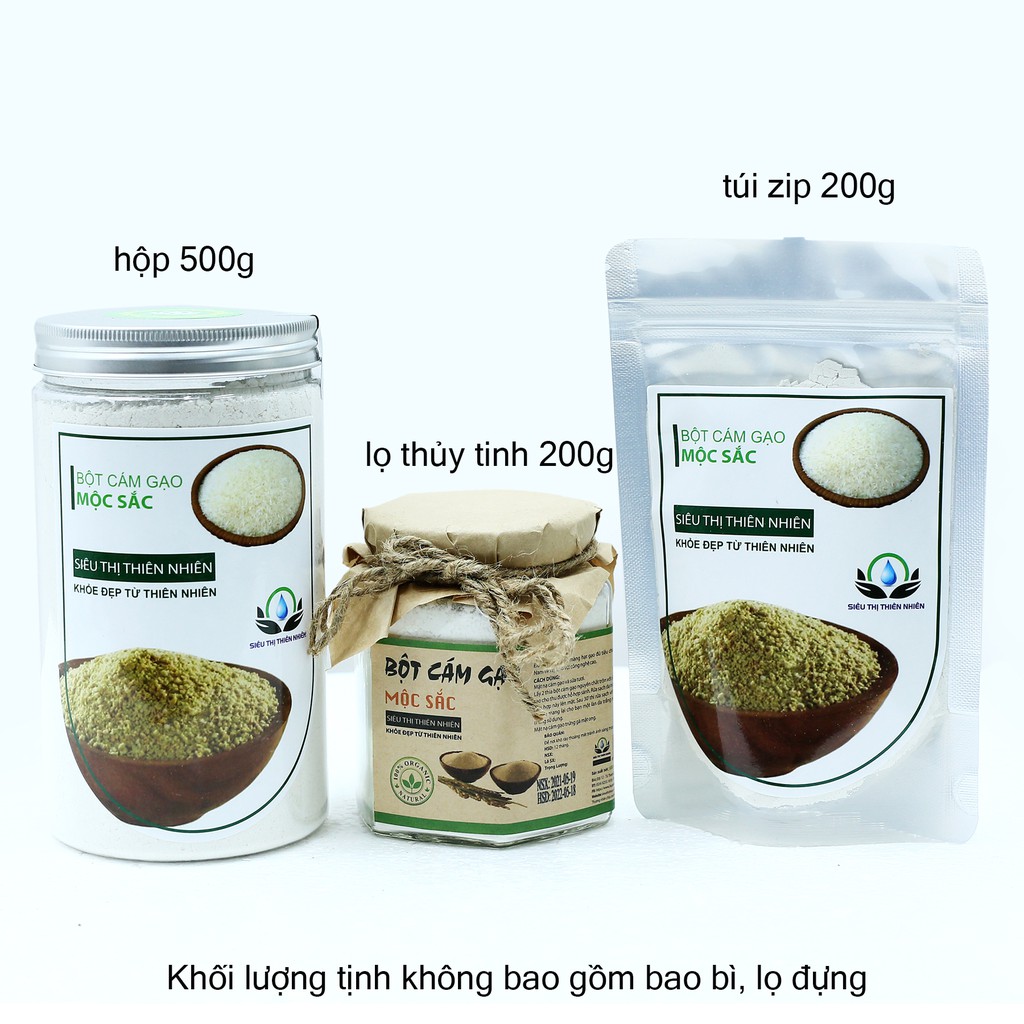 Tinh bột cám gạo nguyên chất Mộc Sắc 500g để tắm trắng làm mặt nạ sữa non của siêu thị thiên nhiên