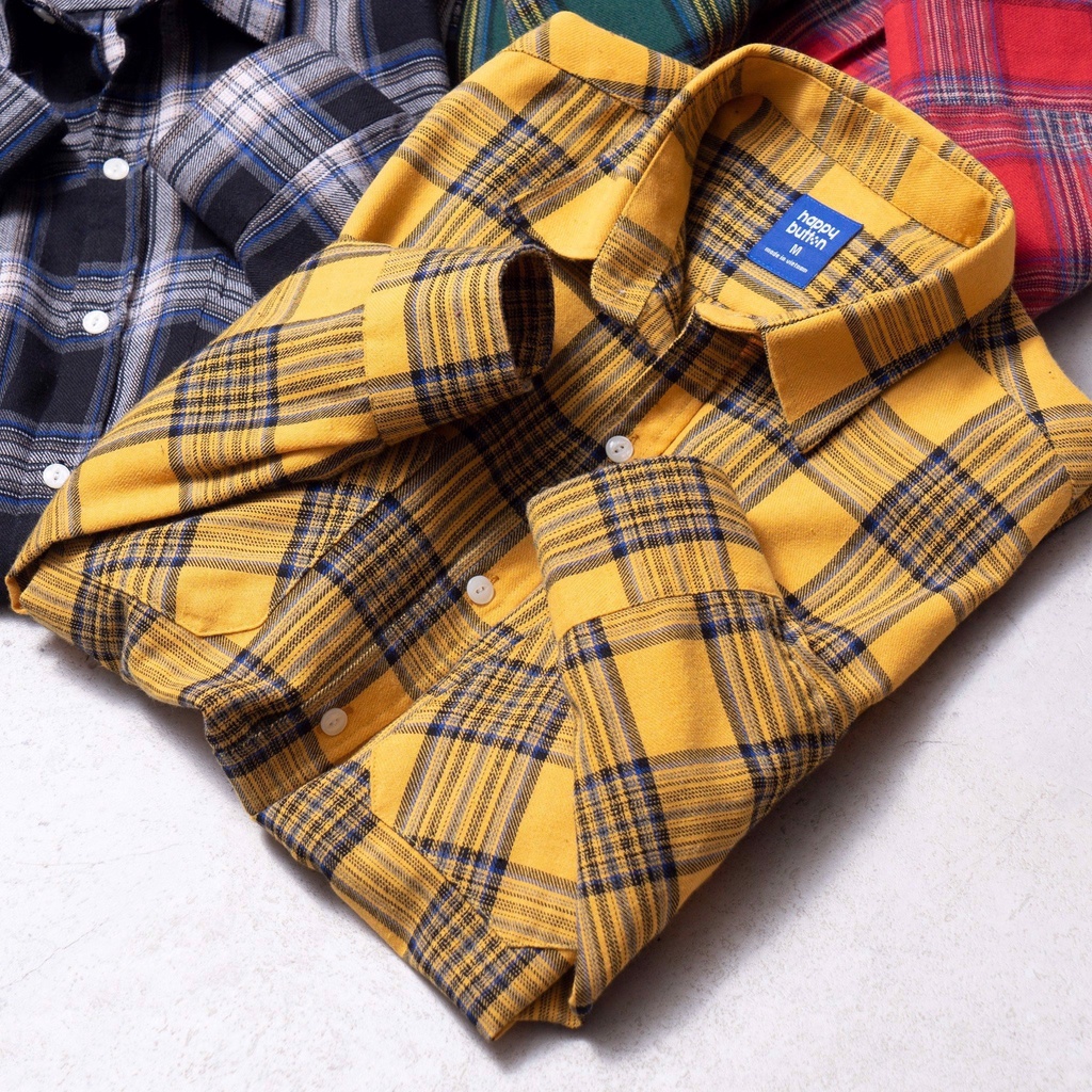 Áo Sơ Mi HB Tay Dài Caro Rách Gấu - Katus Store 00515