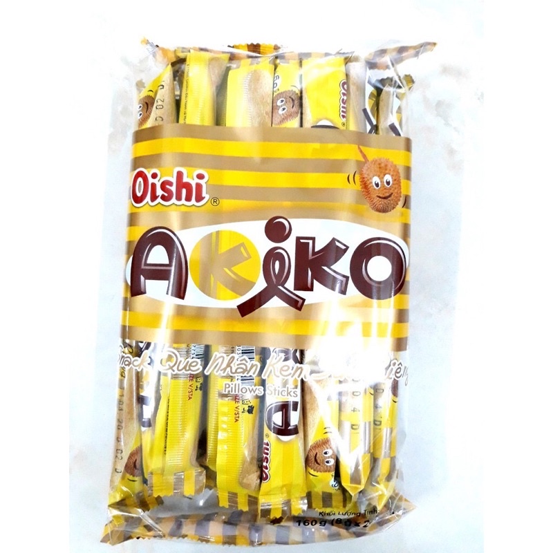 Bánh Snack Que Akiko đủ các vị gói 20que/8g, Snack Que Nhân Sữa Akiko Oishi