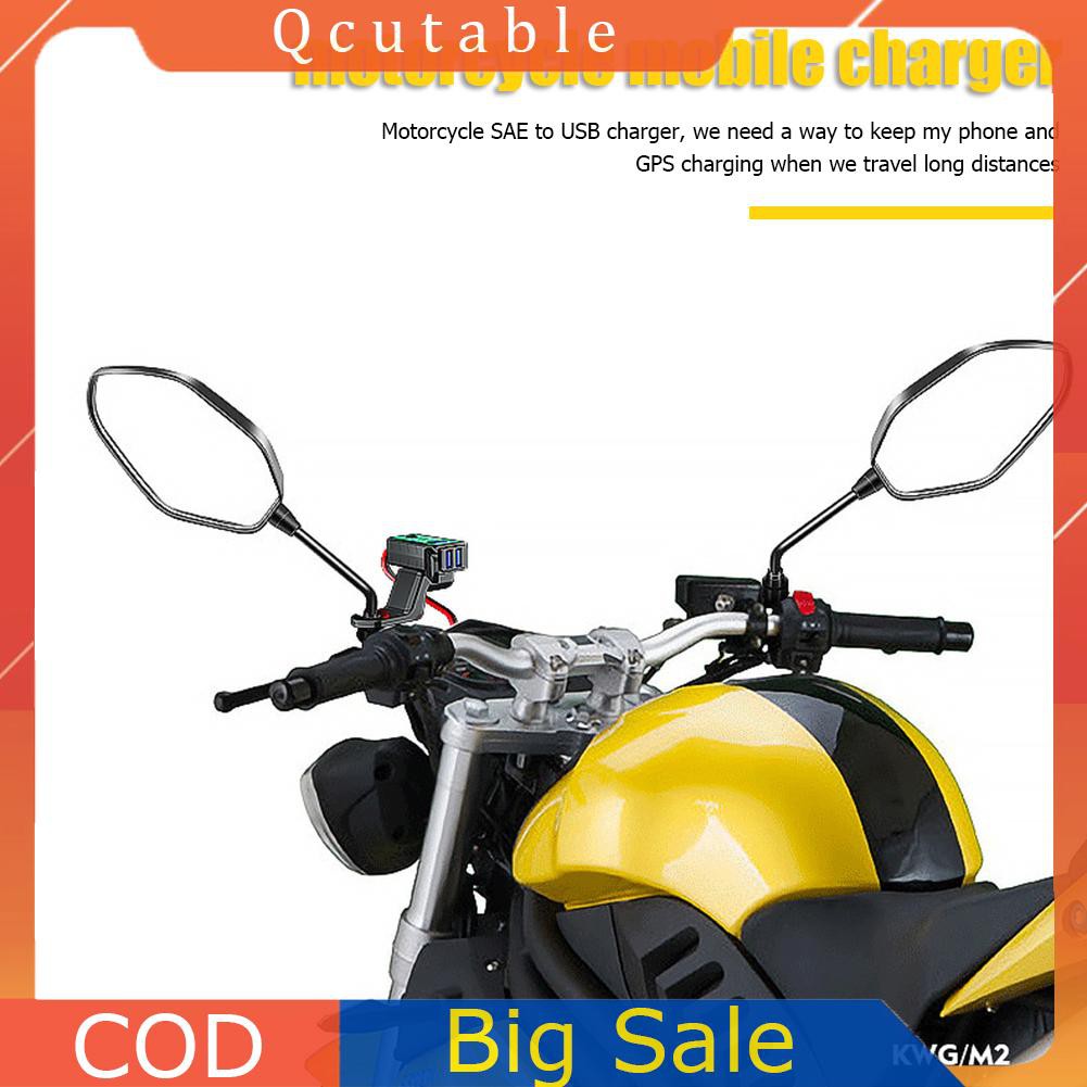 Bộ Sạc Usb Kép Chống Thấm Nước 12v Sae Cho Điện Thoại Gps