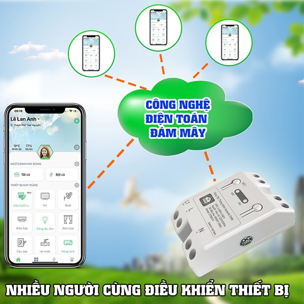Công tắc thông minh Datic, điều khiển từ xa qua điện thoại, hẹn giờ tự động, hàng Việt Nam sản xuất, bảo hành 1 đổi 1