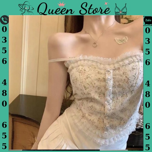 Áo bra nữ, bra nữ 2 dây croptop ren hoa nhí tiểu thư ren hoa đẹp cho nữ mặc đi chơi, tiệc, cưới hot 2022