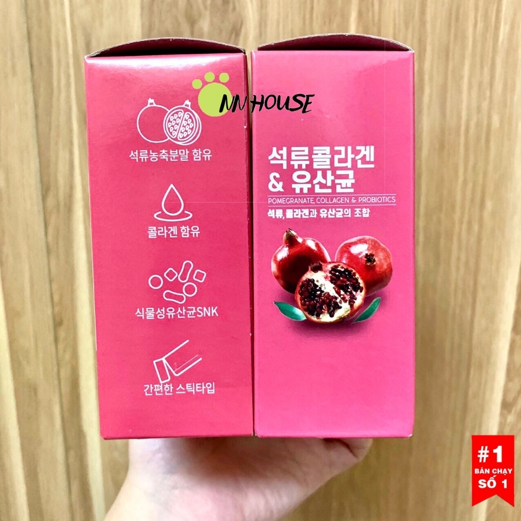 Bột collagen lựu đỏ Hàn Quốc Korea Bio Health tái tạo da, săn chắc da, da căng ngừa lão hoá - collagen bột - suc khoe