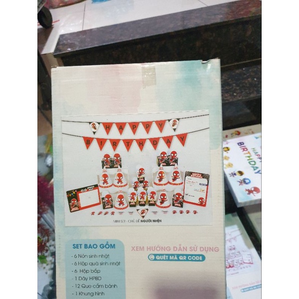 Bộ Trang Trí Bàn Tiệc Sinh Nhật Chibi Set