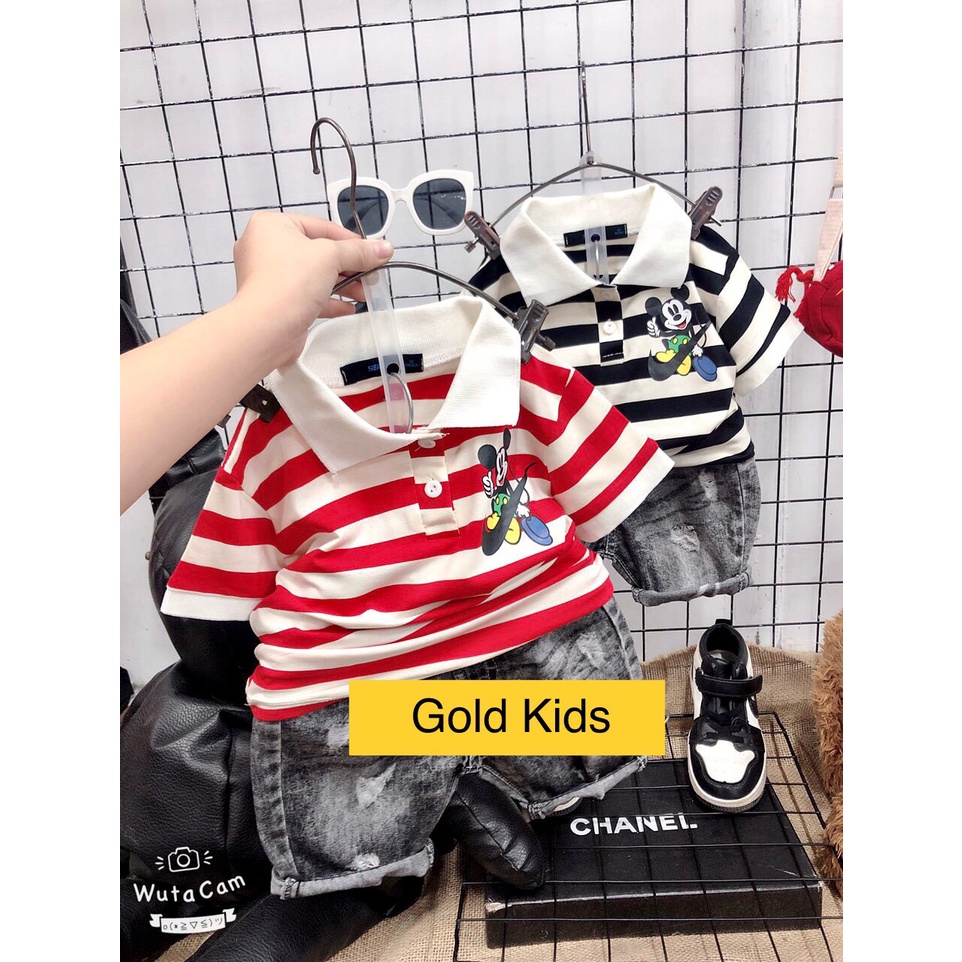 SET SỌC MICKEY CỔ BẺ HÀNG QUẢNG CHÂU CHO BÉ TRAI