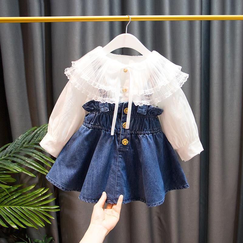 Đầm Yếm Jean Thời Trang Cho Bé Gái Từ 1-4 Tuổi