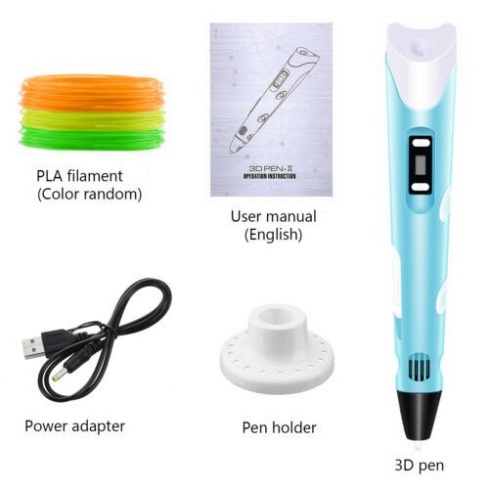 Bộ Bút Vẽ 3D Sáng Tạo, Đầu in Nhiệt Thông Minh Với Sợi PLA 1.75mm, Màn Hình Led Hiển Thị, Điều Chỉnh Tốc Độ Dây Chạy