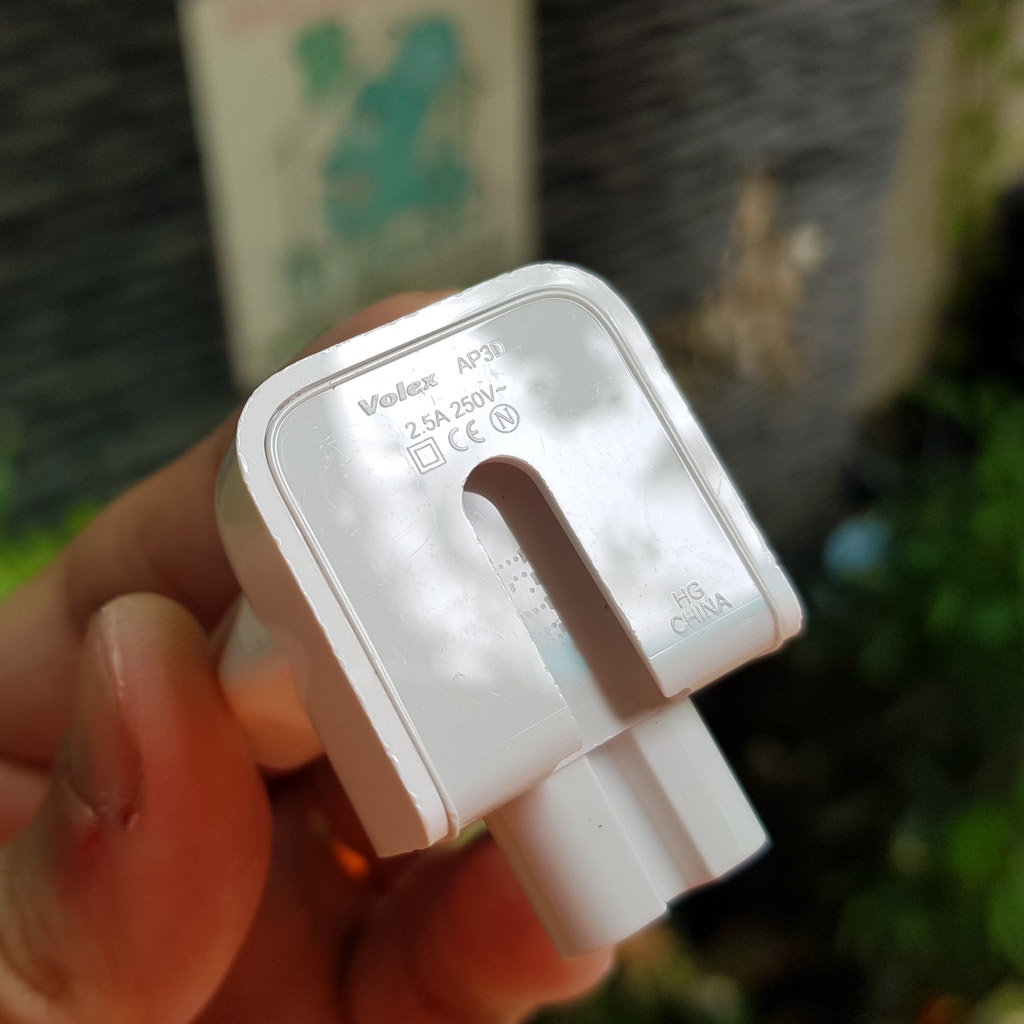 [ZIN Chân Tròn] Đầu cắm chuyển 2 chấu cho sạc Macbook-iPad